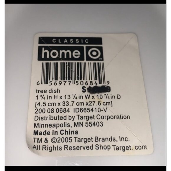 Porcelain Christmas Tree-Shaped Dish Homeo Classic Collection 12" - Picture 8 of 13